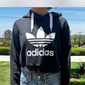 Adidas Dark Brown Hoodie with Blue Tag